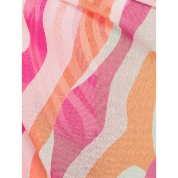 NWOT SOLID & STRIPED Pink Abstract Zebra Print Pareo Sarong Cover-Up, One Size - Picture 5 of 11